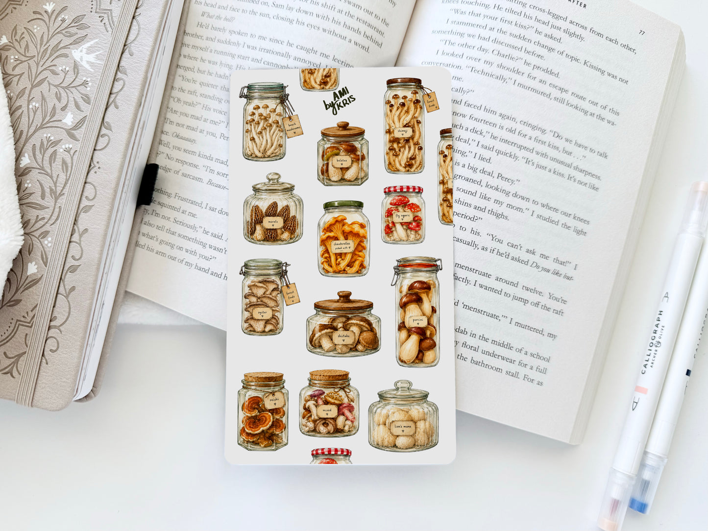 Bottled Mushrooms Sticker Sheet